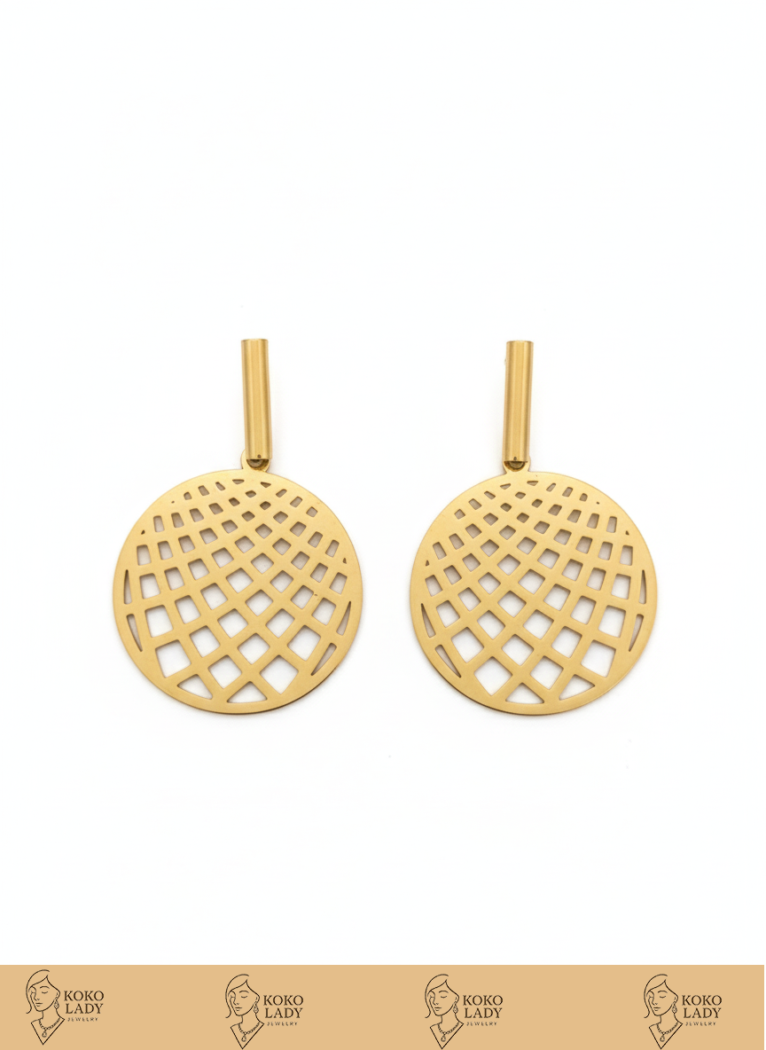 Lattice Disc Earrings
