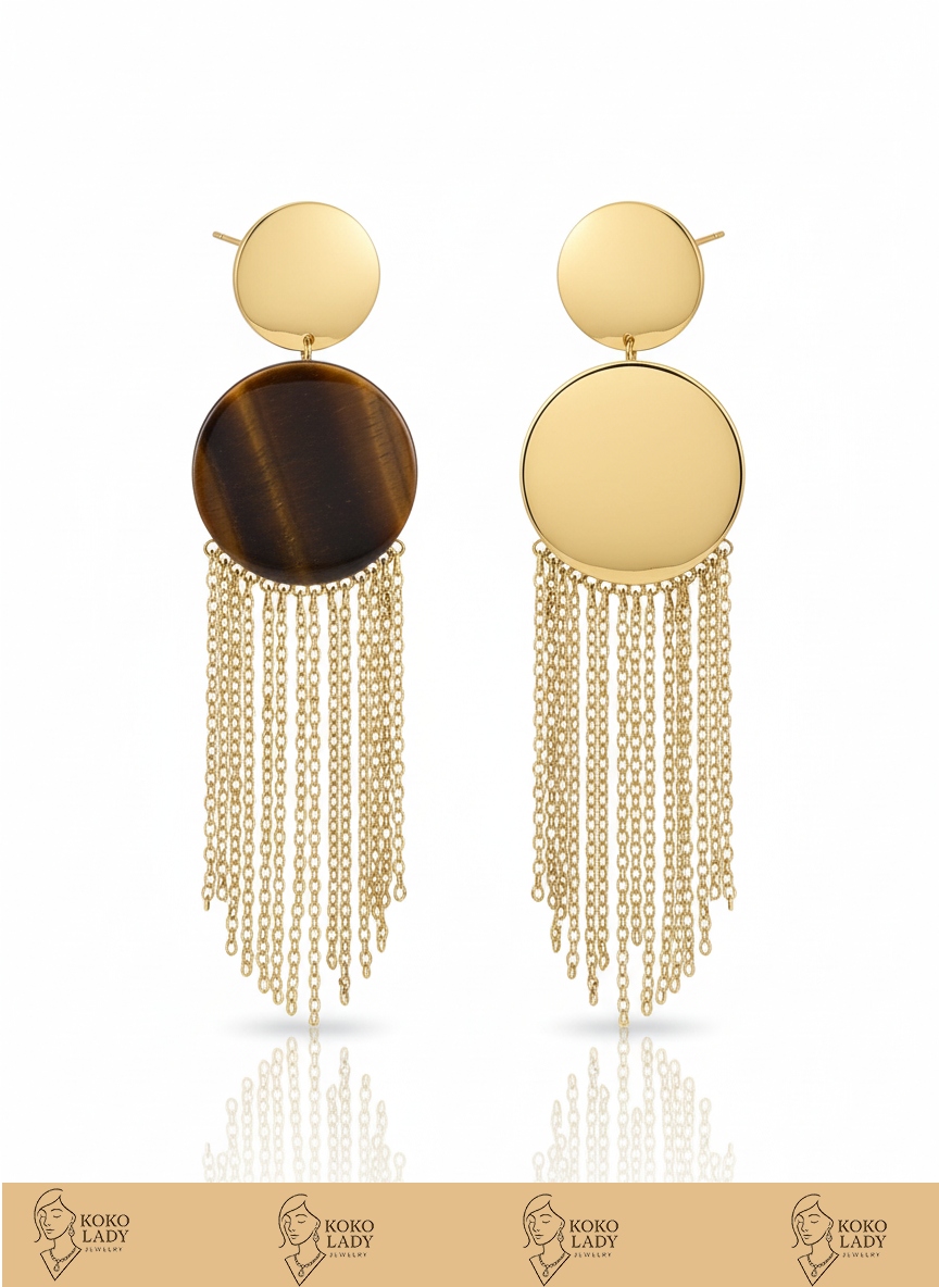 Golden Cascade Dangle Earrings