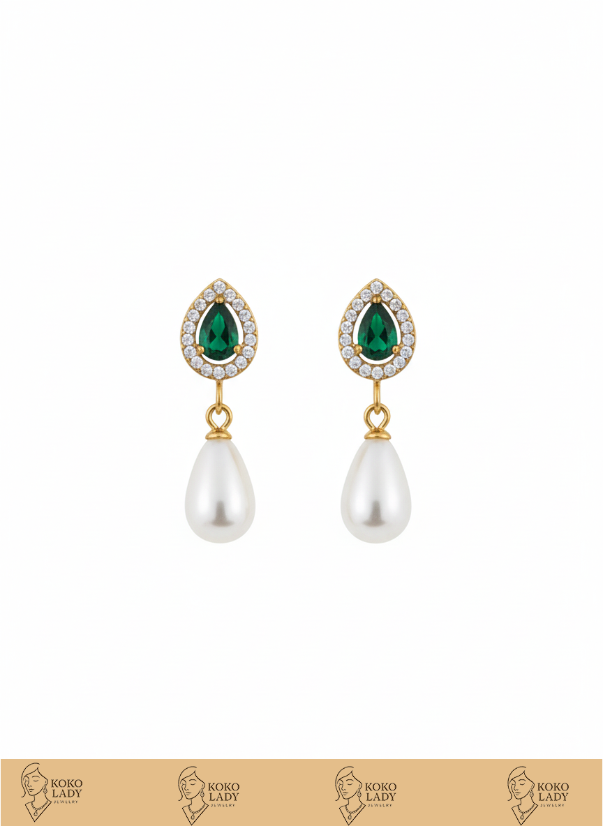 Green Emerald Earring