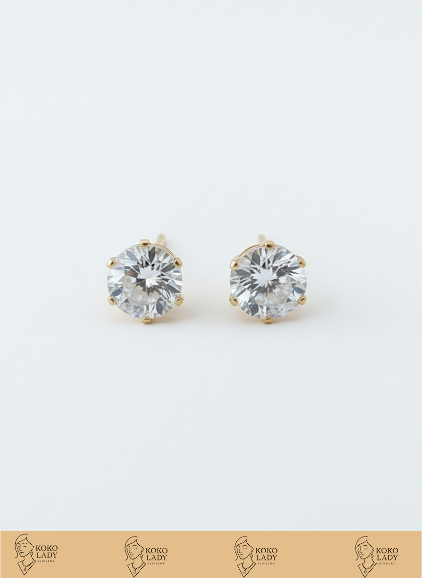 Solitaire Stud Earrings